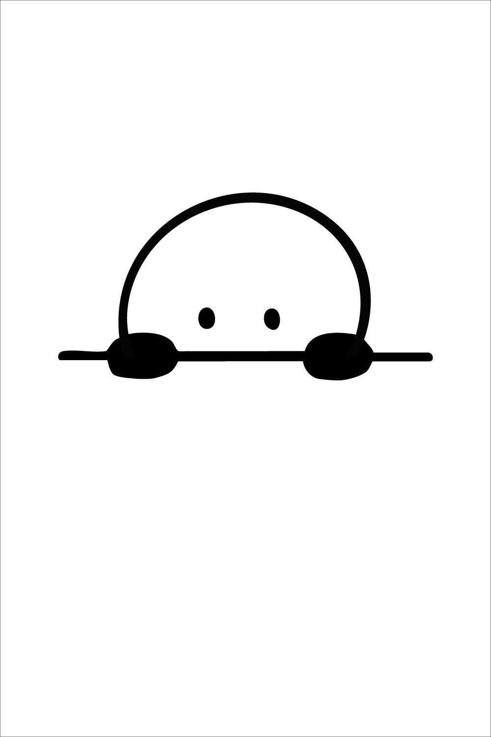 Minimalistische Strichfigur, die mit den Händen über eine Kante schaut, ohne Text.